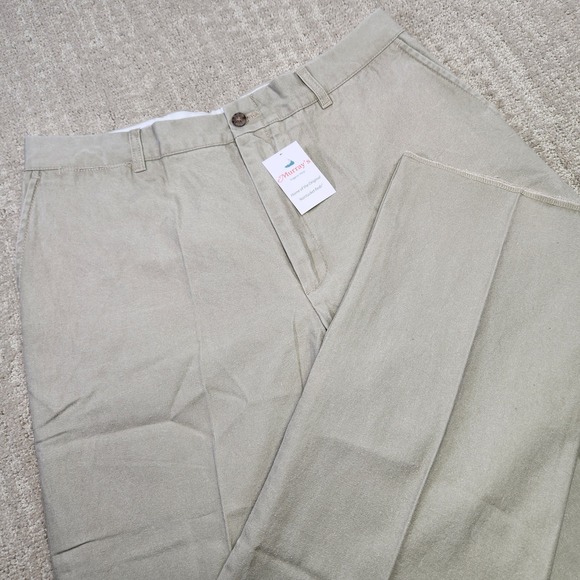 Murrays Toggery Shop Pants Men 33 *READ Nantucket Reds Unhemmed Cotton Beige